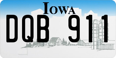 IA license plate DQB911