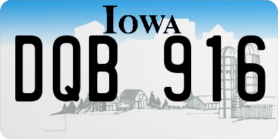 IA license plate DQB916