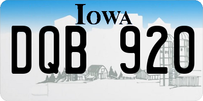 IA license plate DQB920