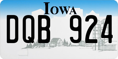 IA license plate DQB924