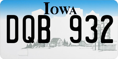 IA license plate DQB932