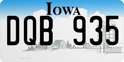 IA license plate DQB935