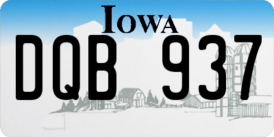 IA license plate DQB937