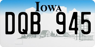 IA license plate DQB945
