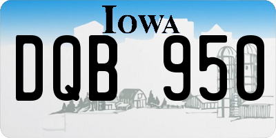 IA license plate DQB950
