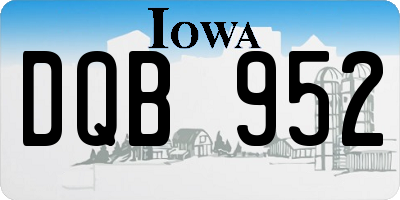 IA license plate DQB952