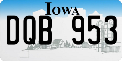 IA license plate DQB953