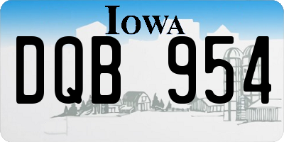 IA license plate DQB954