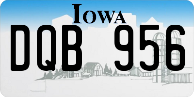 IA license plate DQB956