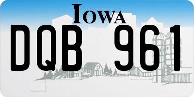 IA license plate DQB961
