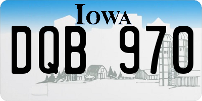 IA license plate DQB970