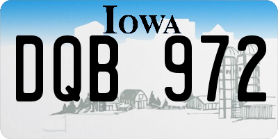 IA license plate DQB972