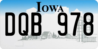IA license plate DQB978