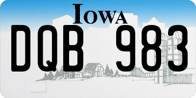 IA license plate DQB983