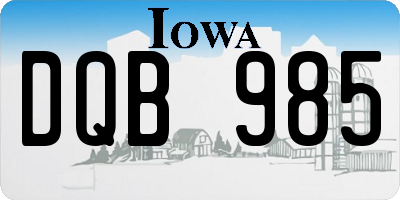 IA license plate DQB985