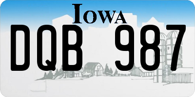 IA license plate DQB987