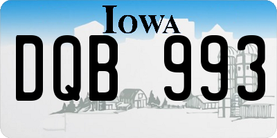 IA license plate DQB993