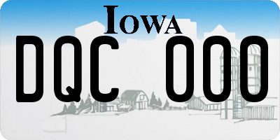 IA license plate DQC000