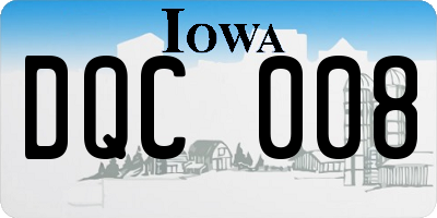 IA license plate DQC008