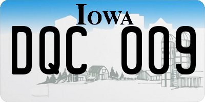 IA license plate DQC009