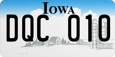 IA license plate DQC010