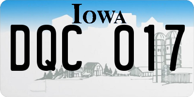 IA license plate DQC017