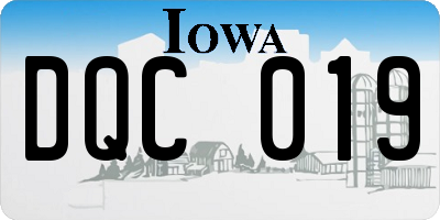 IA license plate DQC019