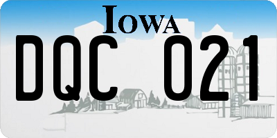 IA license plate DQC021