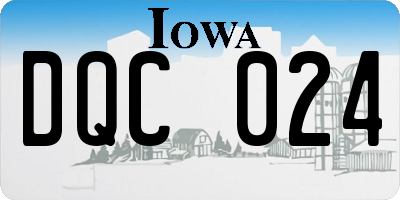 IA license plate DQC024