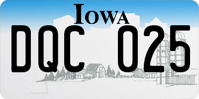 IA license plate DQC025