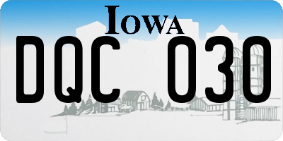 IA license plate DQC030