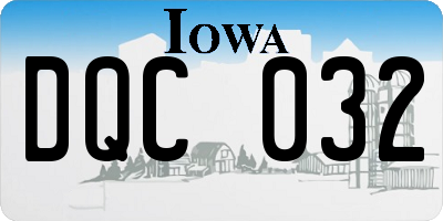 IA license plate DQC032