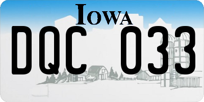 IA license plate DQC033