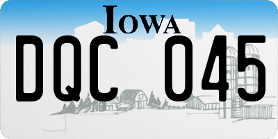 IA license plate DQC045