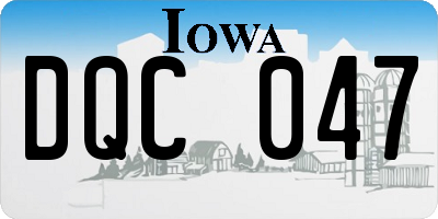 IA license plate DQC047