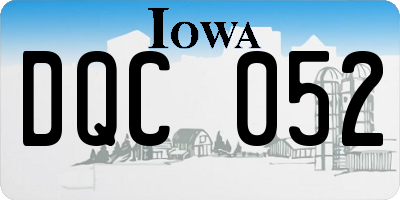 IA license plate DQC052
