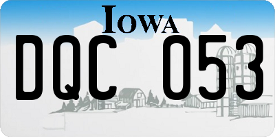 IA license plate DQC053