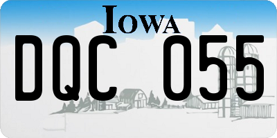 IA license plate DQC055
