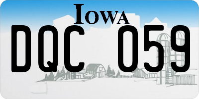 IA license plate DQC059