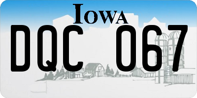 IA license plate DQC067