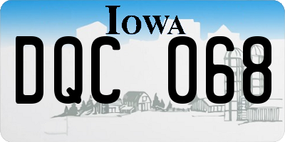 IA license plate DQC068