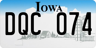 IA license plate DQC074