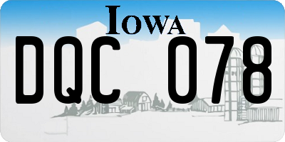 IA license plate DQC078