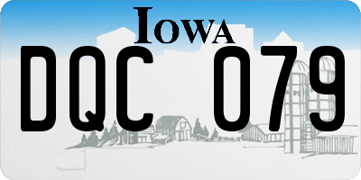 IA license plate DQC079