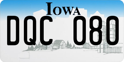 IA license plate DQC080