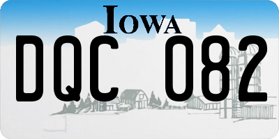 IA license plate DQC082