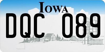 IA license plate DQC089