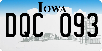 IA license plate DQC093