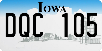 IA license plate DQC105