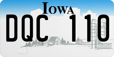 IA license plate DQC110